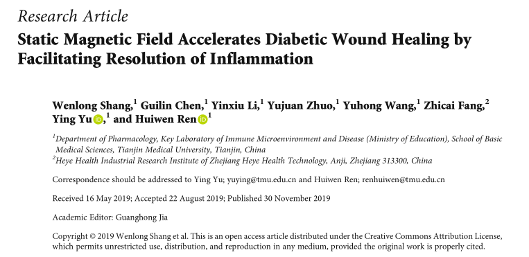Static Magnetic Field Accelerates Diabetic Wound Healing by Facilitating Resolution of Inflammation